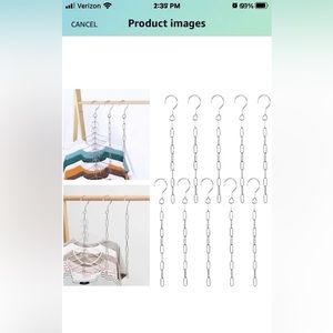 closet organizers and storage 10 pack space Saving Heavy Duty Metal Chain Hanger